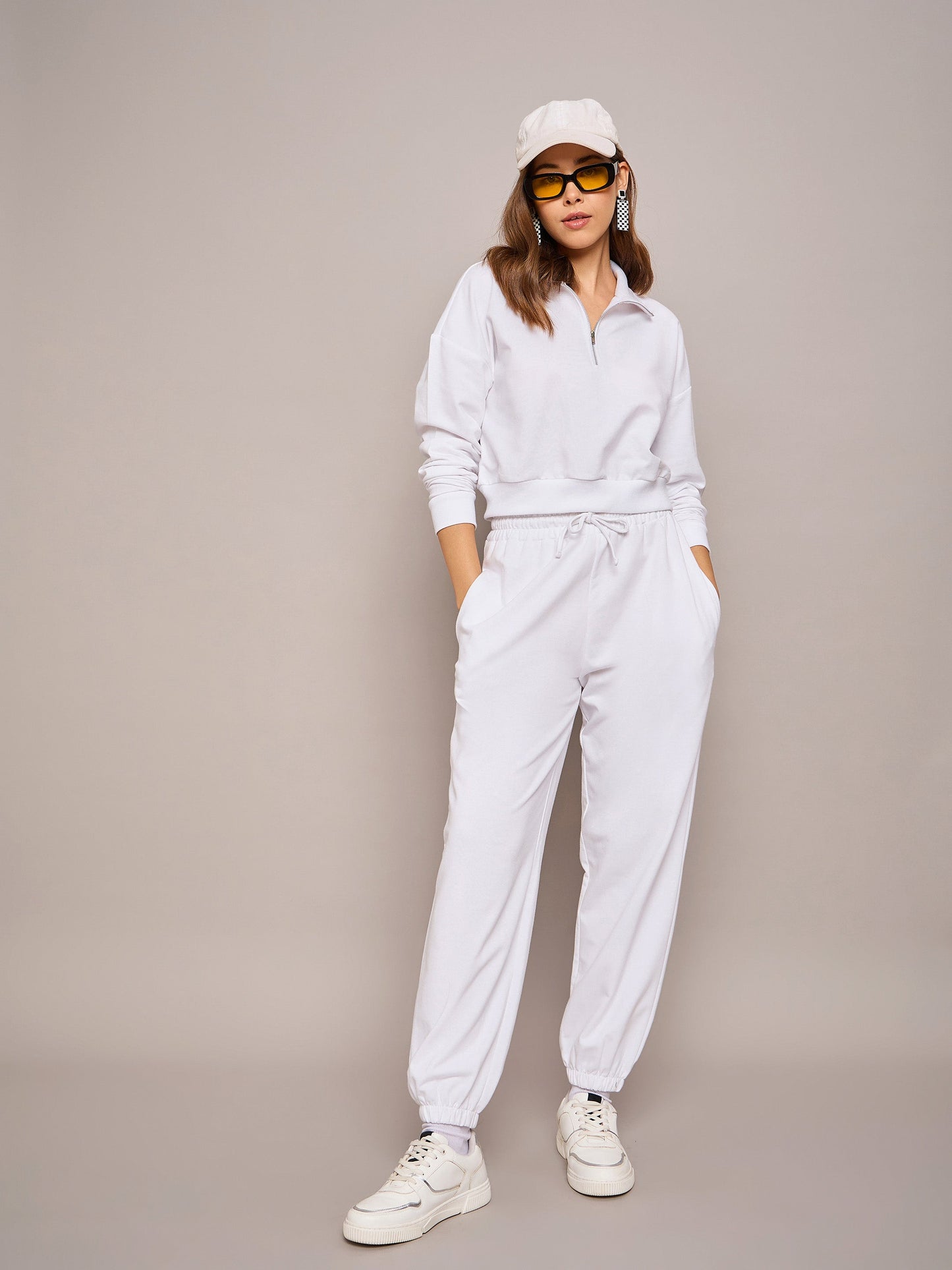 White Terry Baggy Joggers