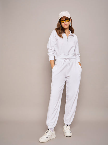White Terry Baggy Joggers