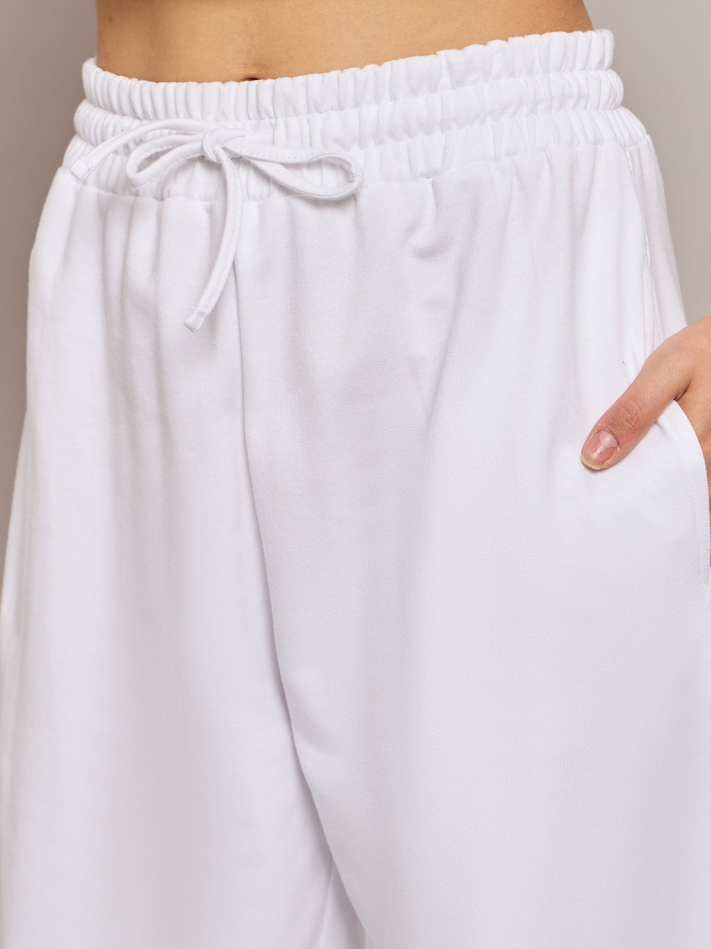White Terry Baggy Joggers