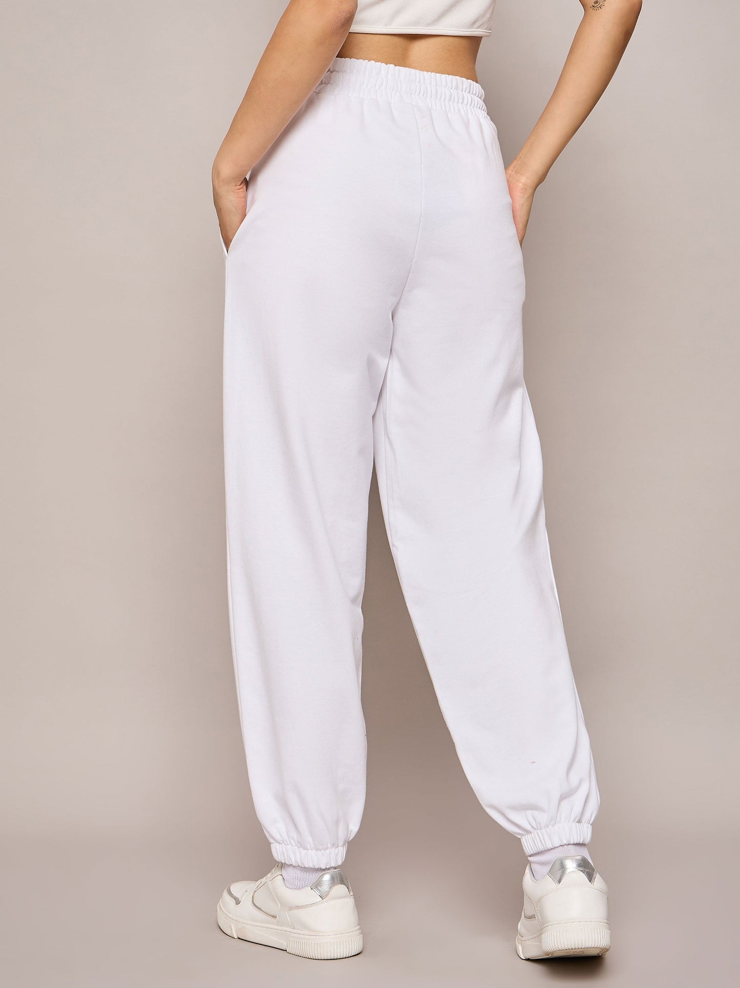 White Terry Baggy Joggers