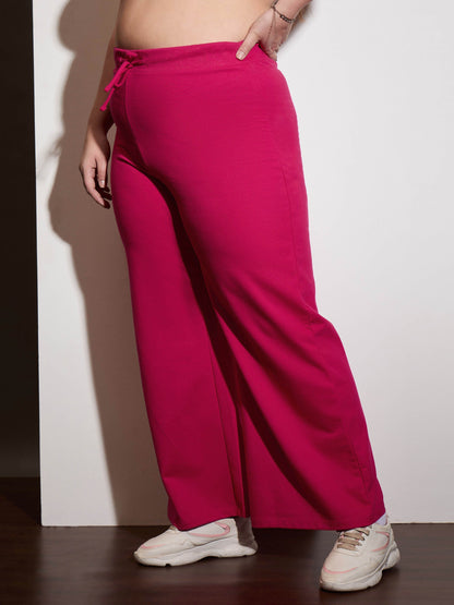 Fuchsia Terry Drawstring Track Pants