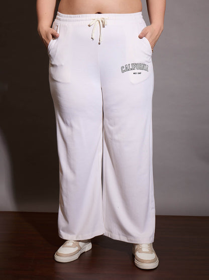 White CALIFORNIA Terry Track Pants