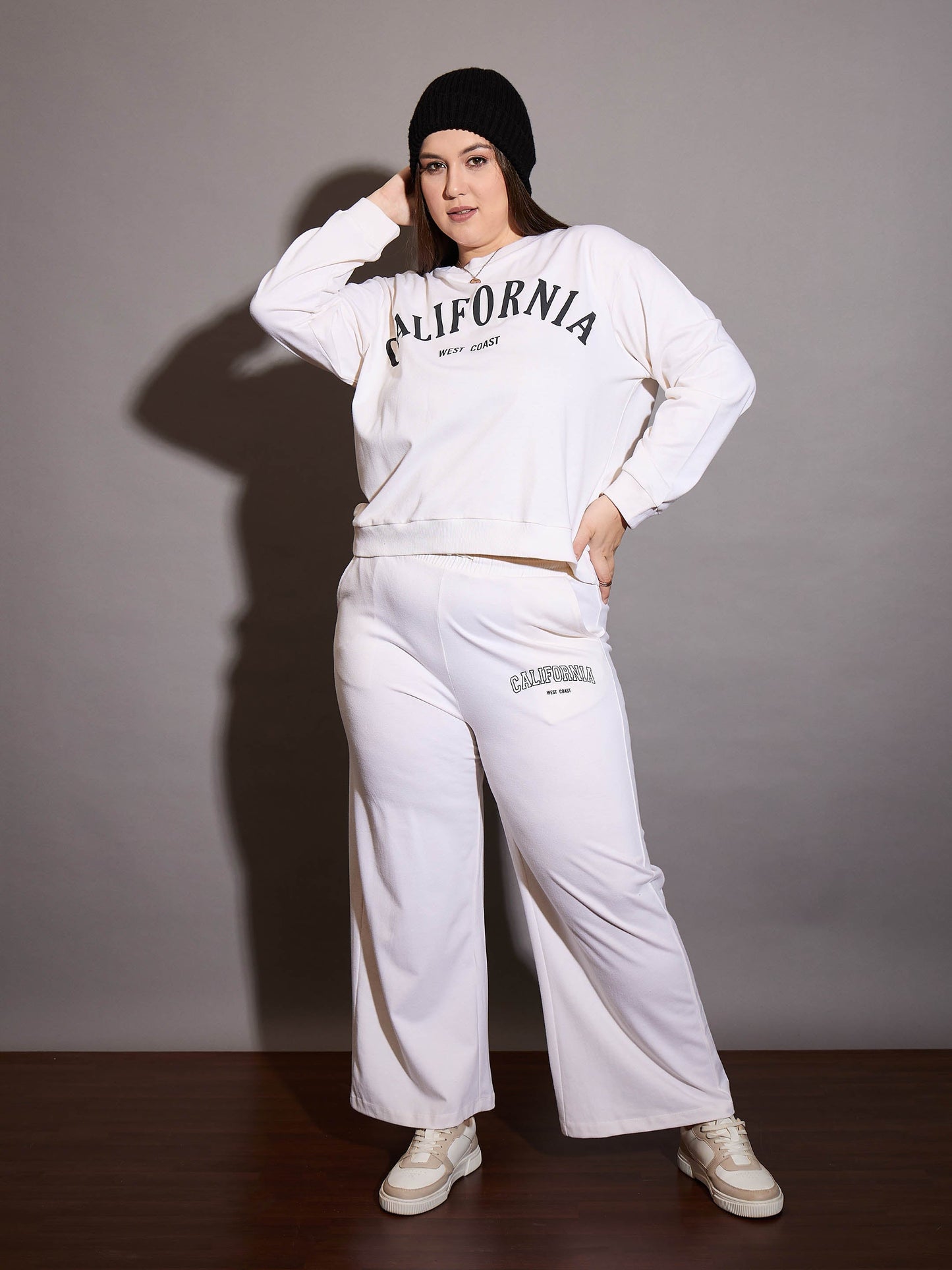 White CALIFORNIA Terry Track Pants