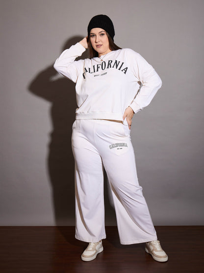 White CALIFORNIA Terry Track Pants