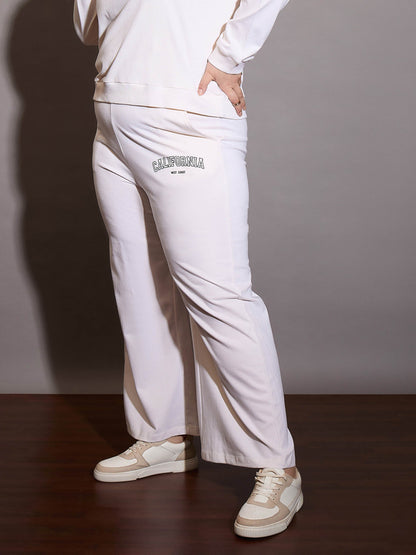 White CALIFORNIA Terry Track Pants