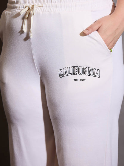 White CALIFORNIA Terry Track Pants