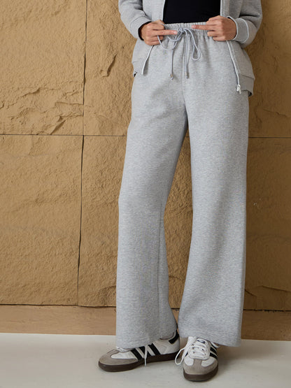 Grey Melange Fleece Sweatpants