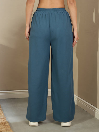 Airforce Blue Side Tape Drawstring Joggers