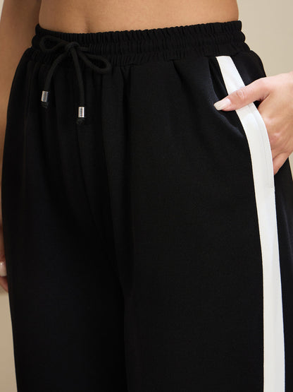Black Side Tape Drawstring Joggers