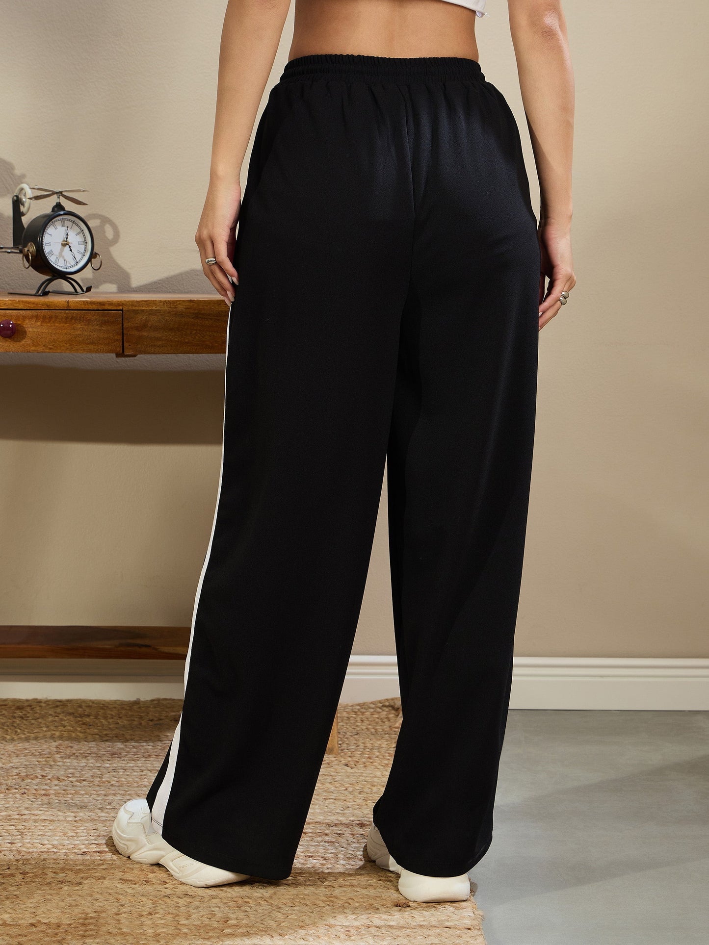 Black Side Tape Drawstring Joggers