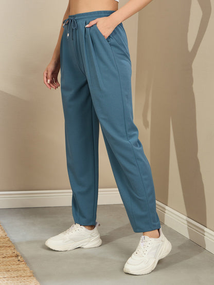 Airforce Blue Tapered Drawstring Joggers
