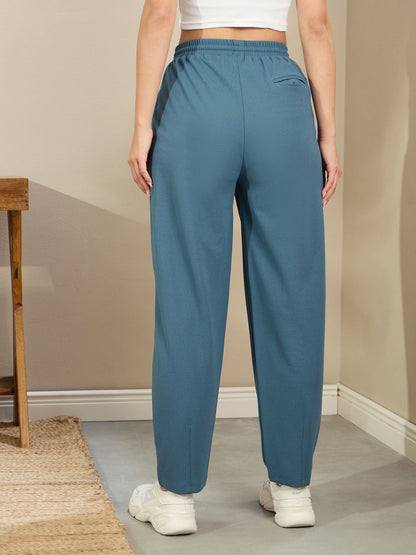 Airforce Blue Tapered Drawstring Joggers