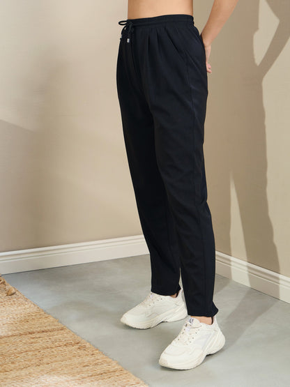 Black Tapered Drawstring Joggers