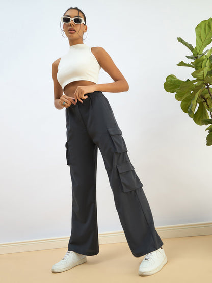 Blue Comfort Fit Korean Cargo Pants