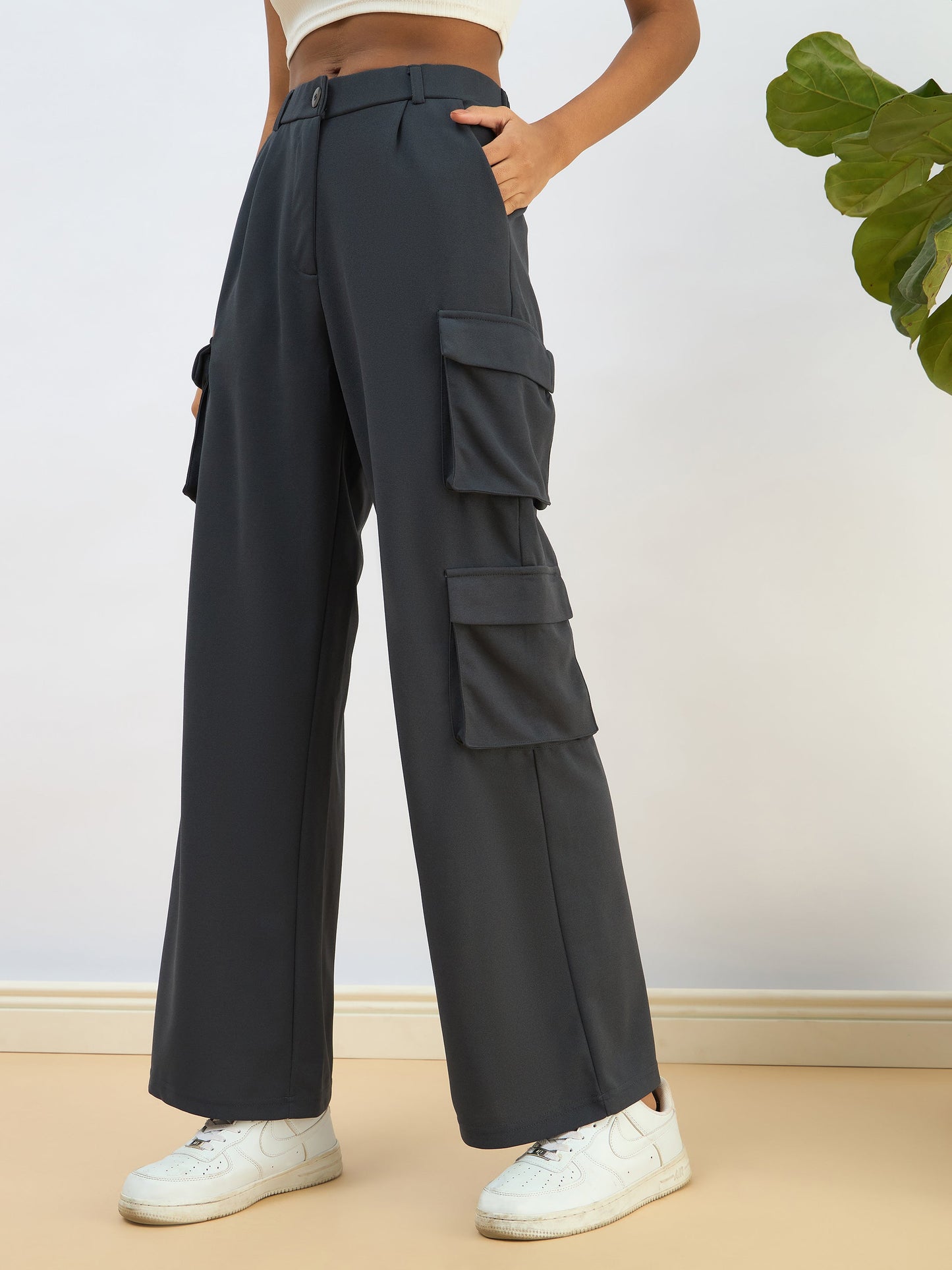 Blue Comfort Fit Korean Cargo Pants