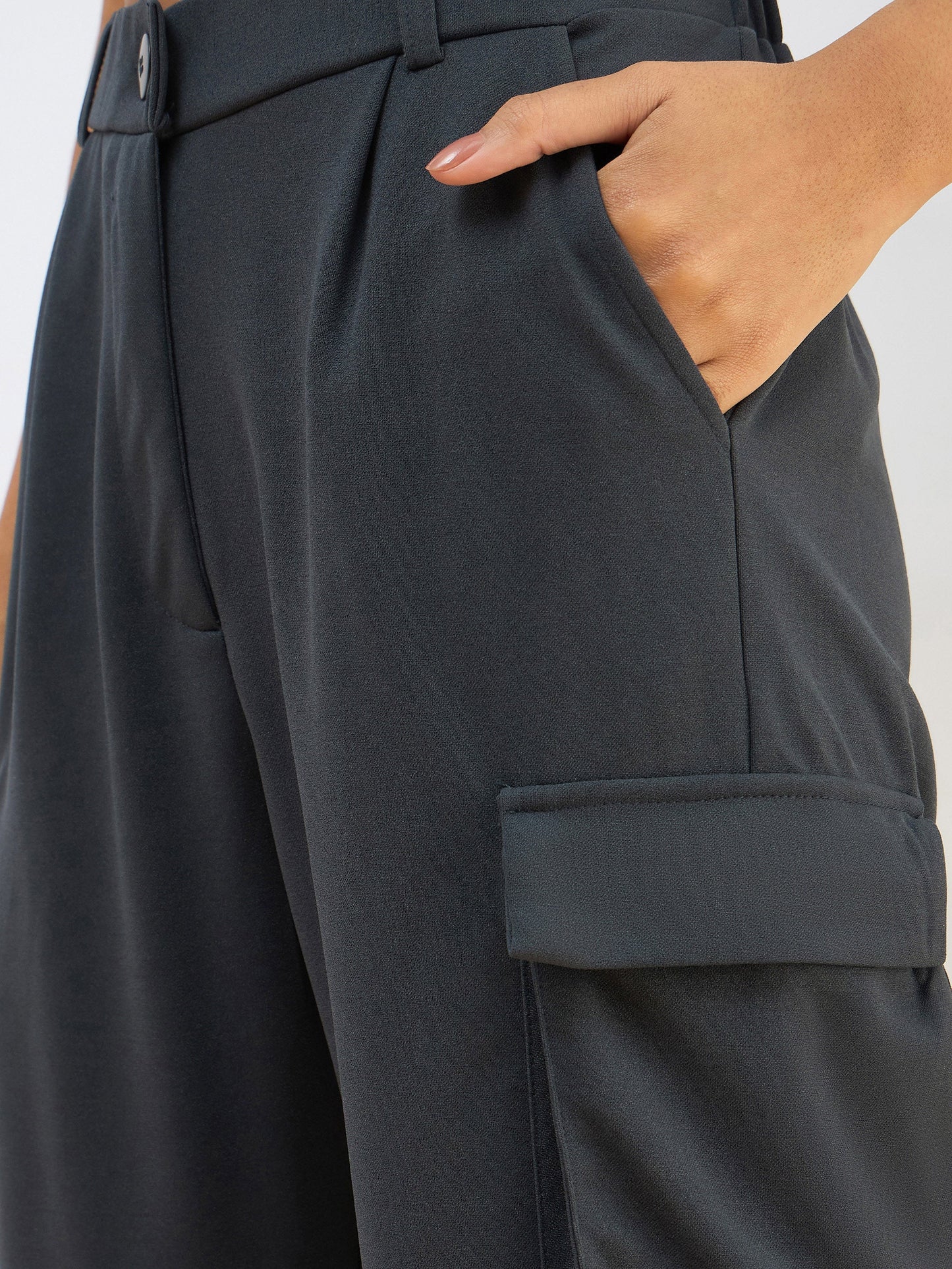 Blue Comfort Fit Korean Cargo Pants