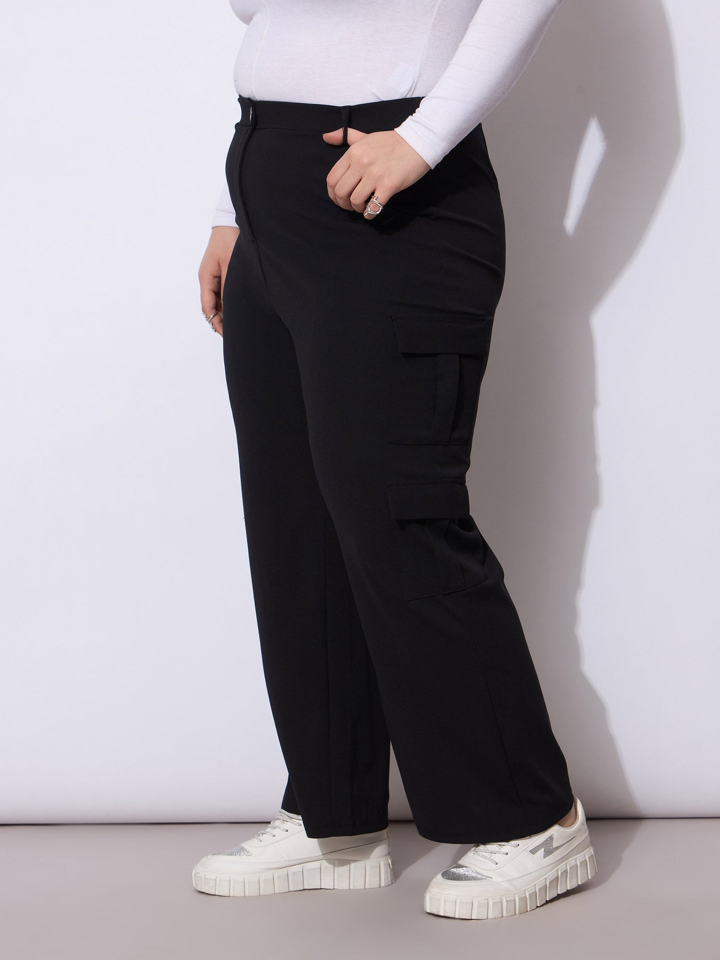 Black Multi Pocket Cargo Pants