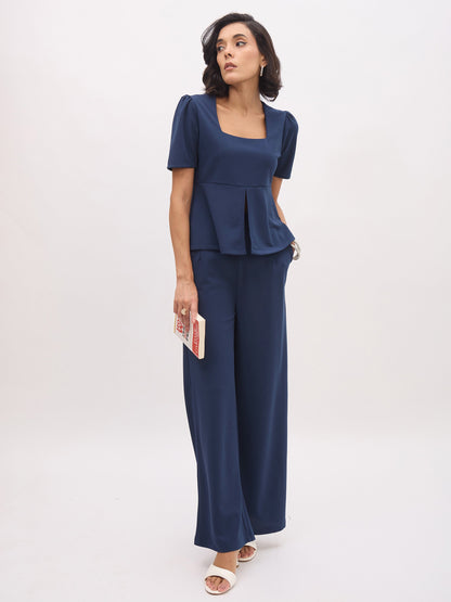 Blue Cross Pocket Front Dart Straight Pants