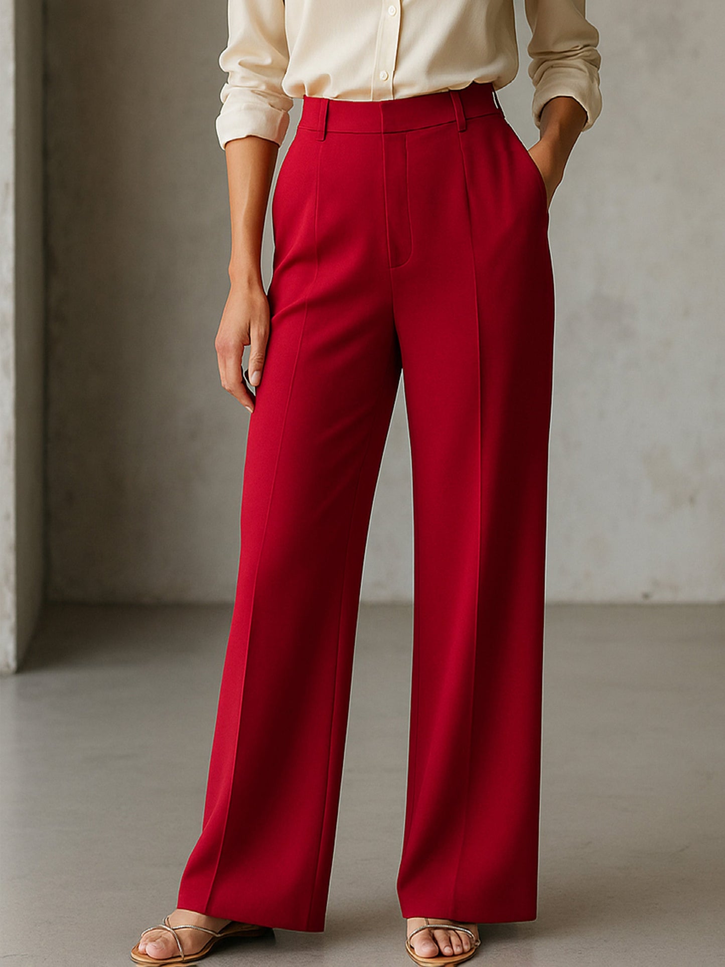 Maroon Cross Pocket Pants
