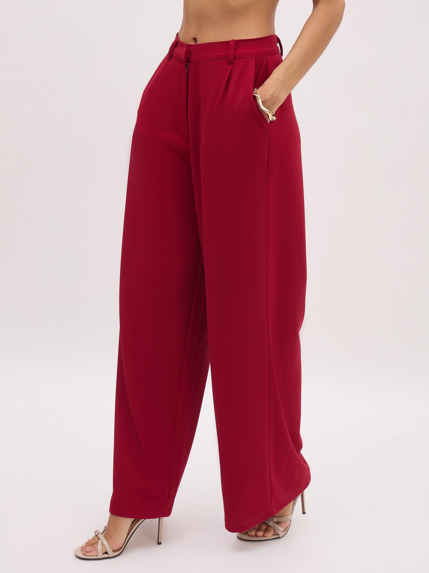 Maroon Cross Pocket Pants