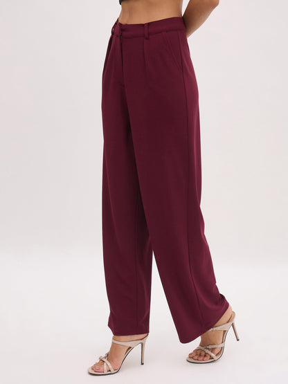 Burgundy Cross Pocket Pants