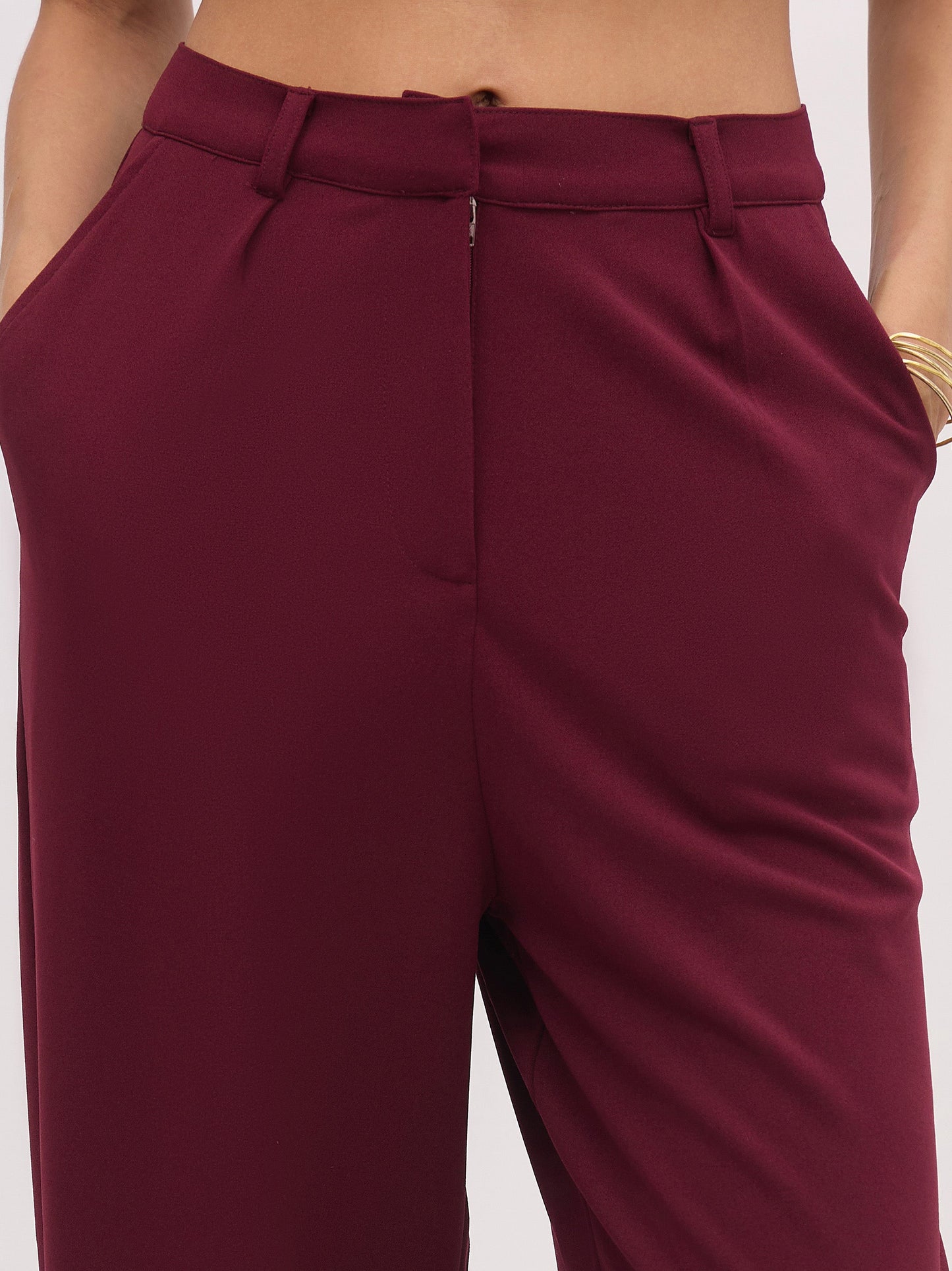 Burgundy Cross Pocket Pants