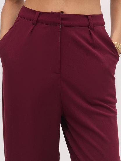 Burgundy Cross Pocket Pants