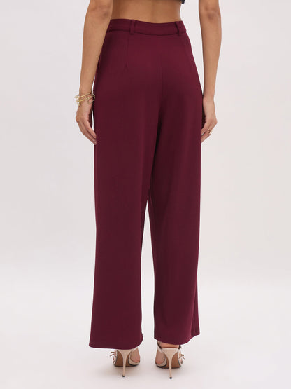 Burgundy Cross Pocket Pants