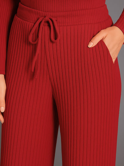 Rust Rib Drawstring Pants