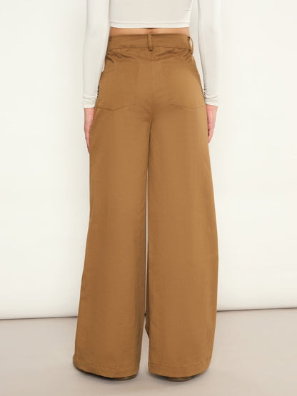 Women Brown Twill Straight Fit Pants