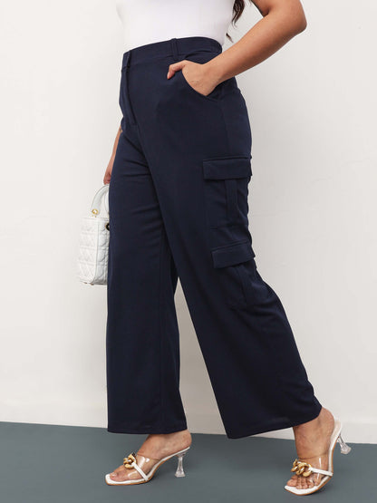Navy Multi Pockets Cargo Pants