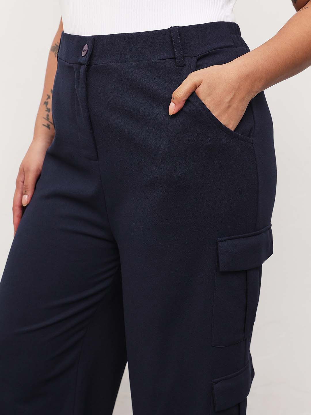 Navy Multi Pockets Cargo Pants