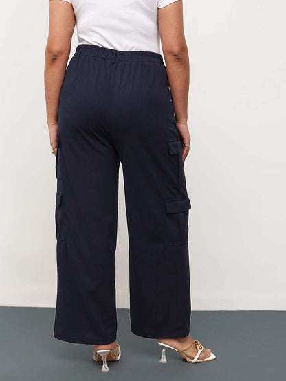 Navy Multi Pockets Cargo Pants