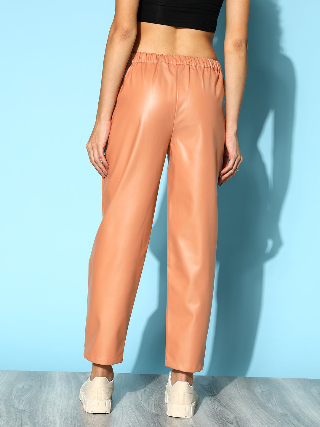 Nude PU Pants