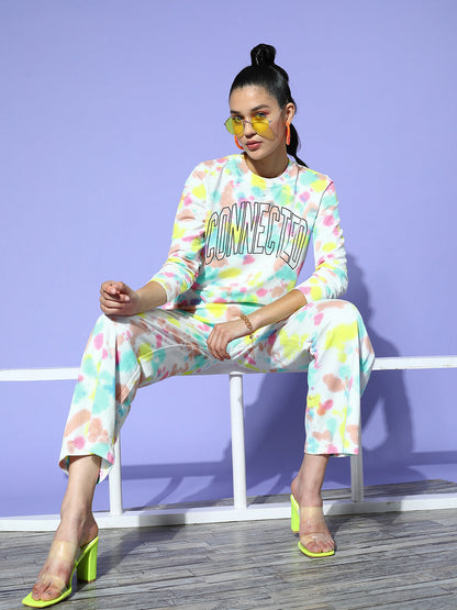 Baby Pink & Blue Terry Tie-Dye Track Pants