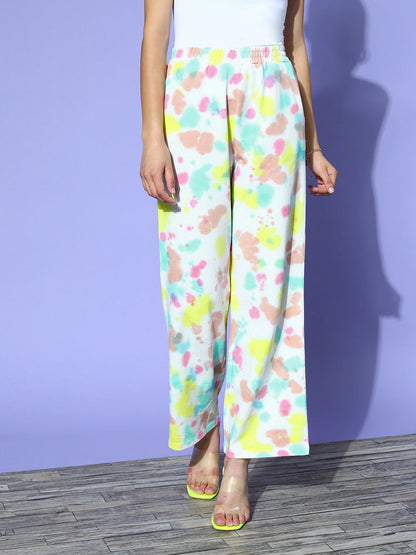 Baby Pink & Blue Terry Tie-Dye Track Pants