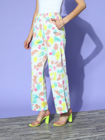 Baby Pink & Blue Terry Tie-Dye Track Pants
