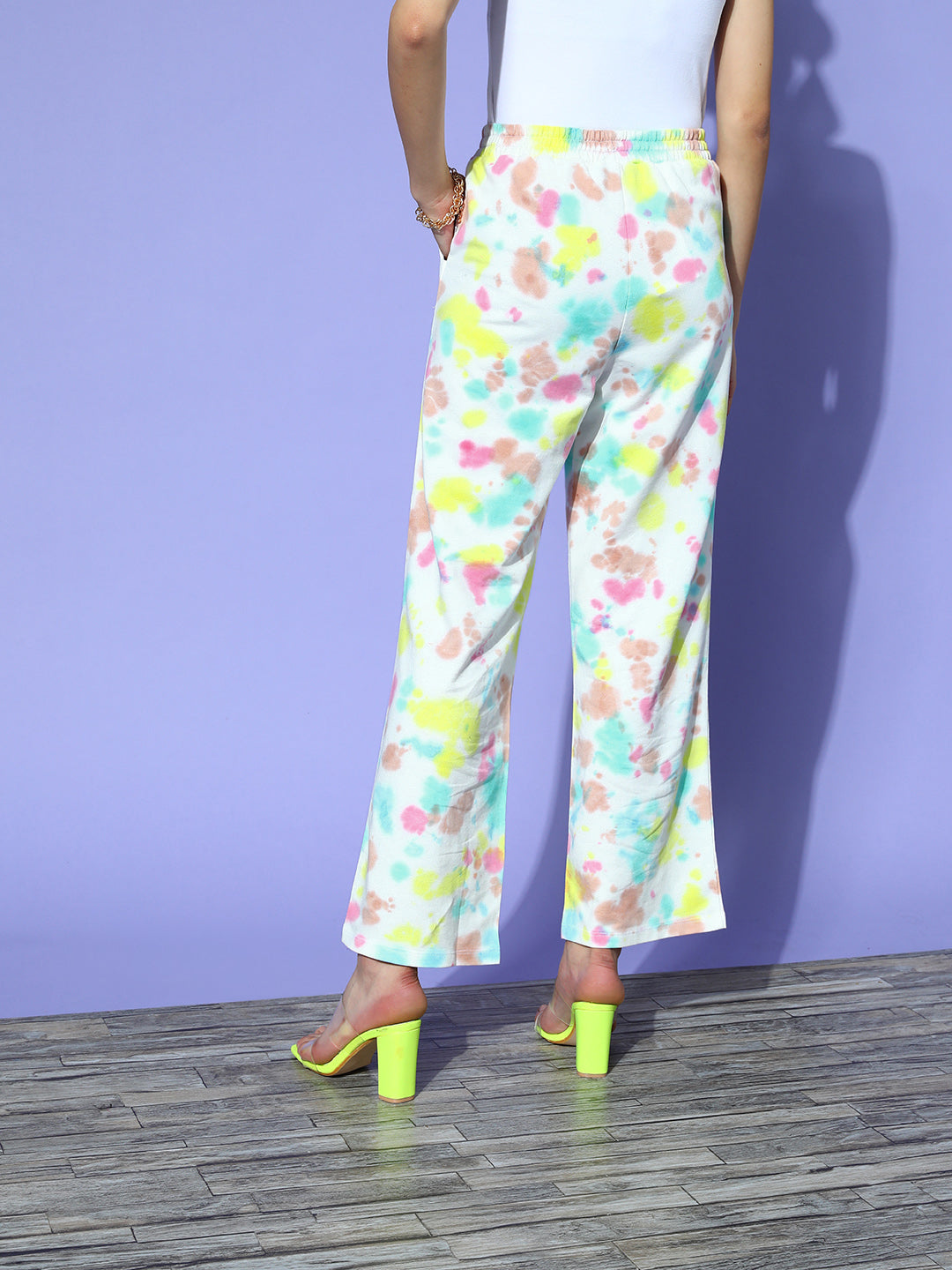 Baby Pink & Blue Terry Tie-Dye Track Pants