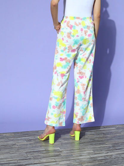 Baby Pink & Blue Terry Tie-Dye Track Pants