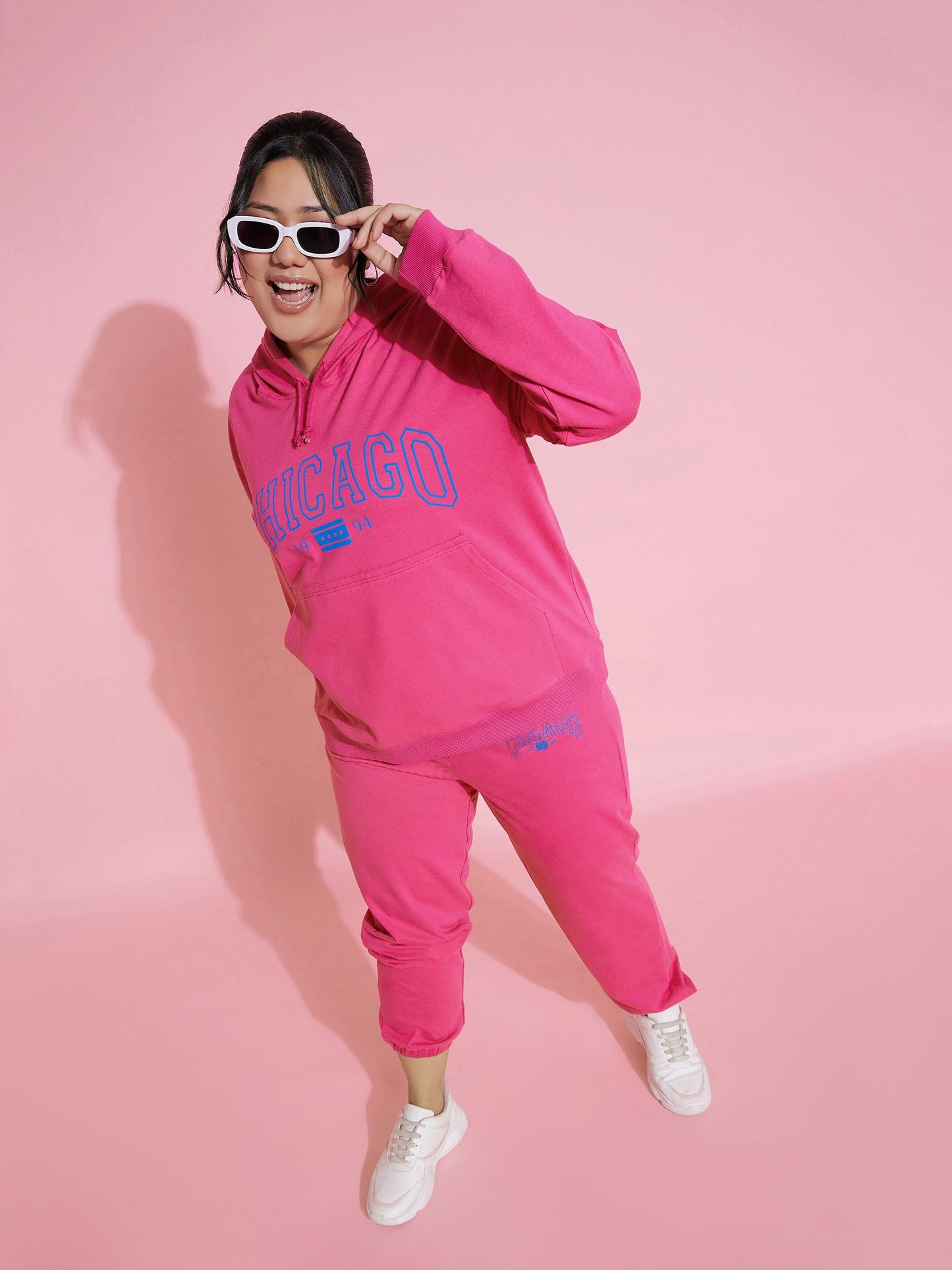 Pink CHICAGO Terry Hoodie With Joggers