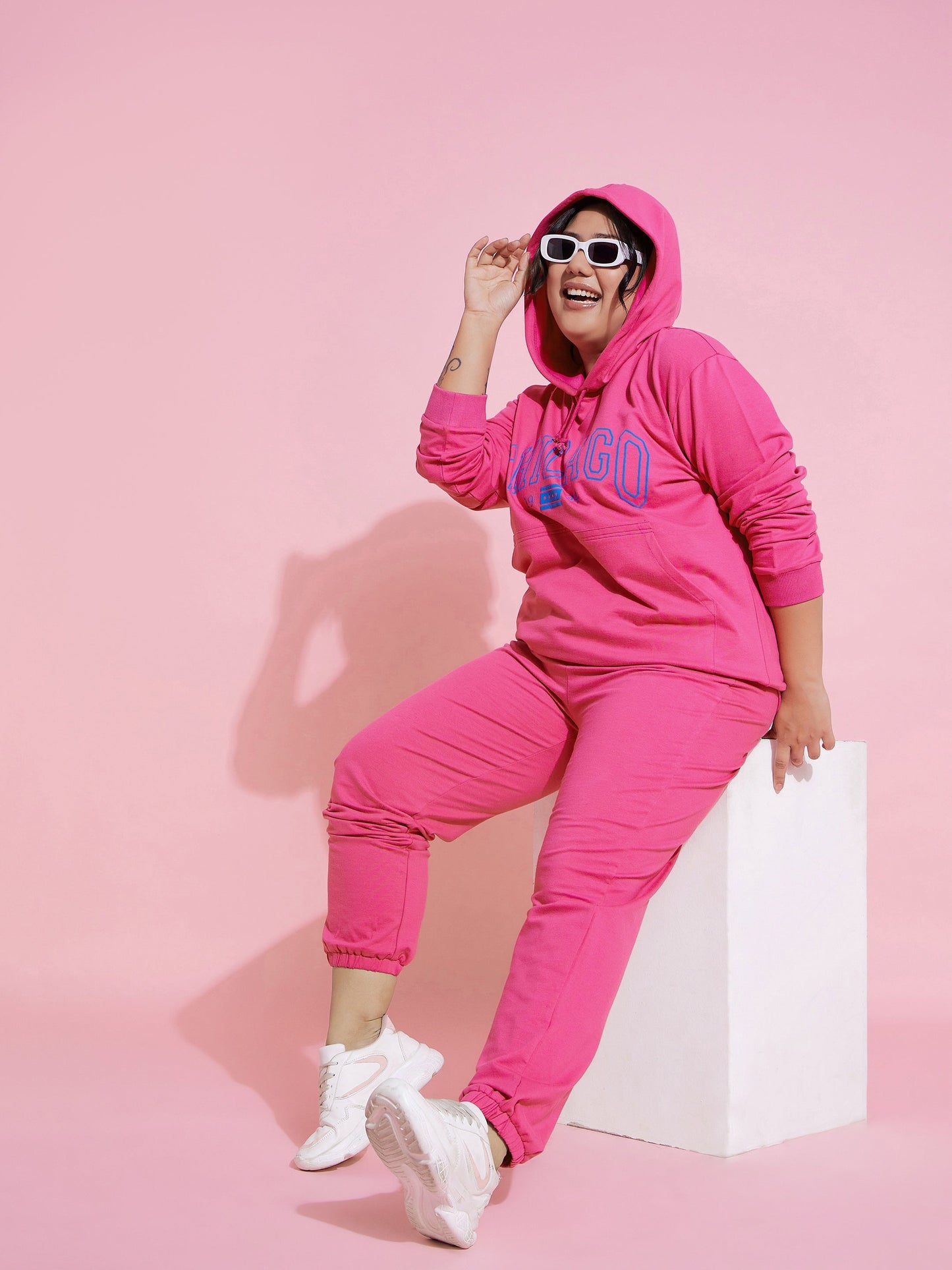 Pink CHICAGO Terry Hoodie With Joggers
