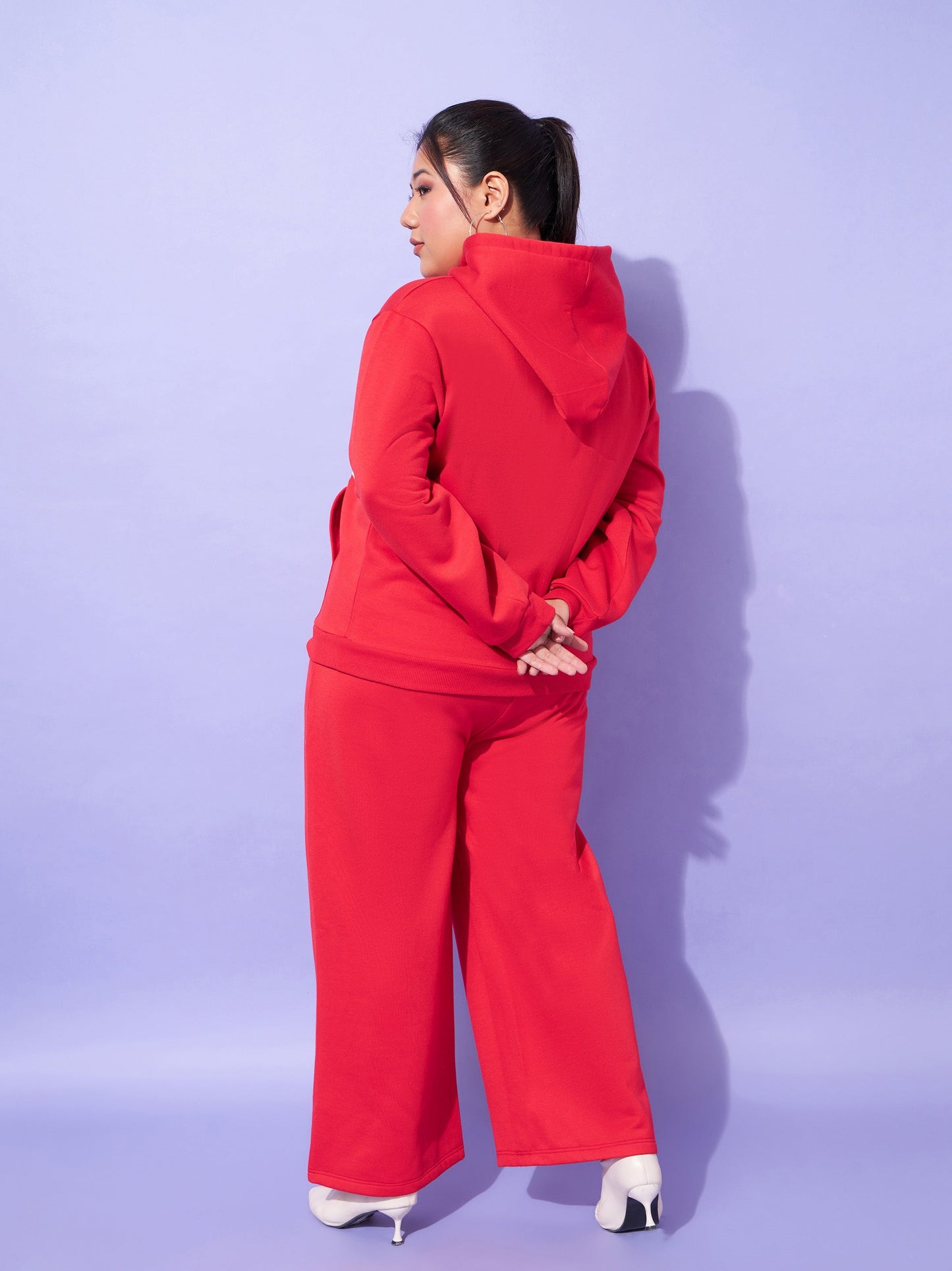 Red Fleece BOSTON Hoodie With Track Pants