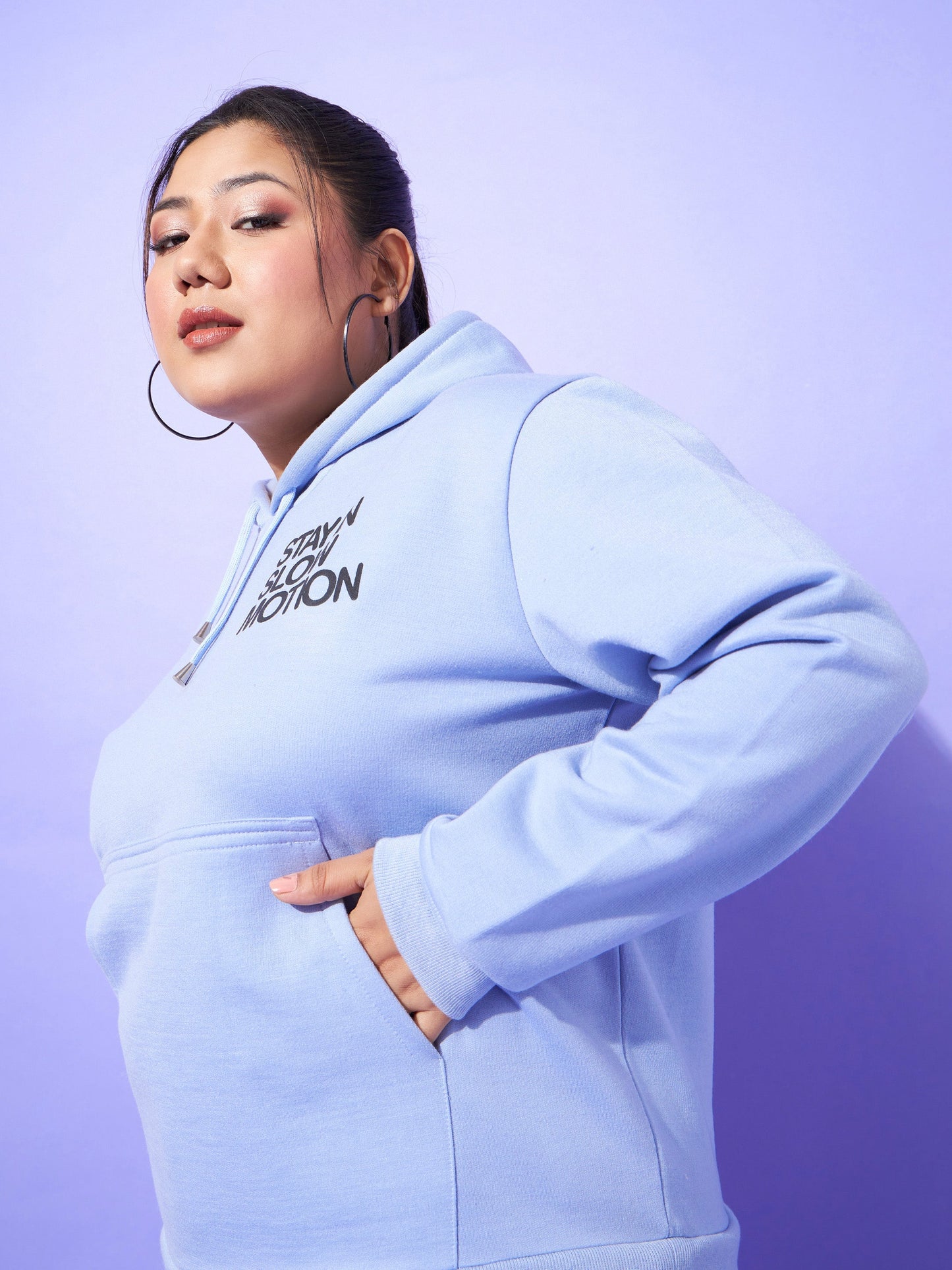 Blue Fleece SLOW MOTION Hoodie With Track Pants