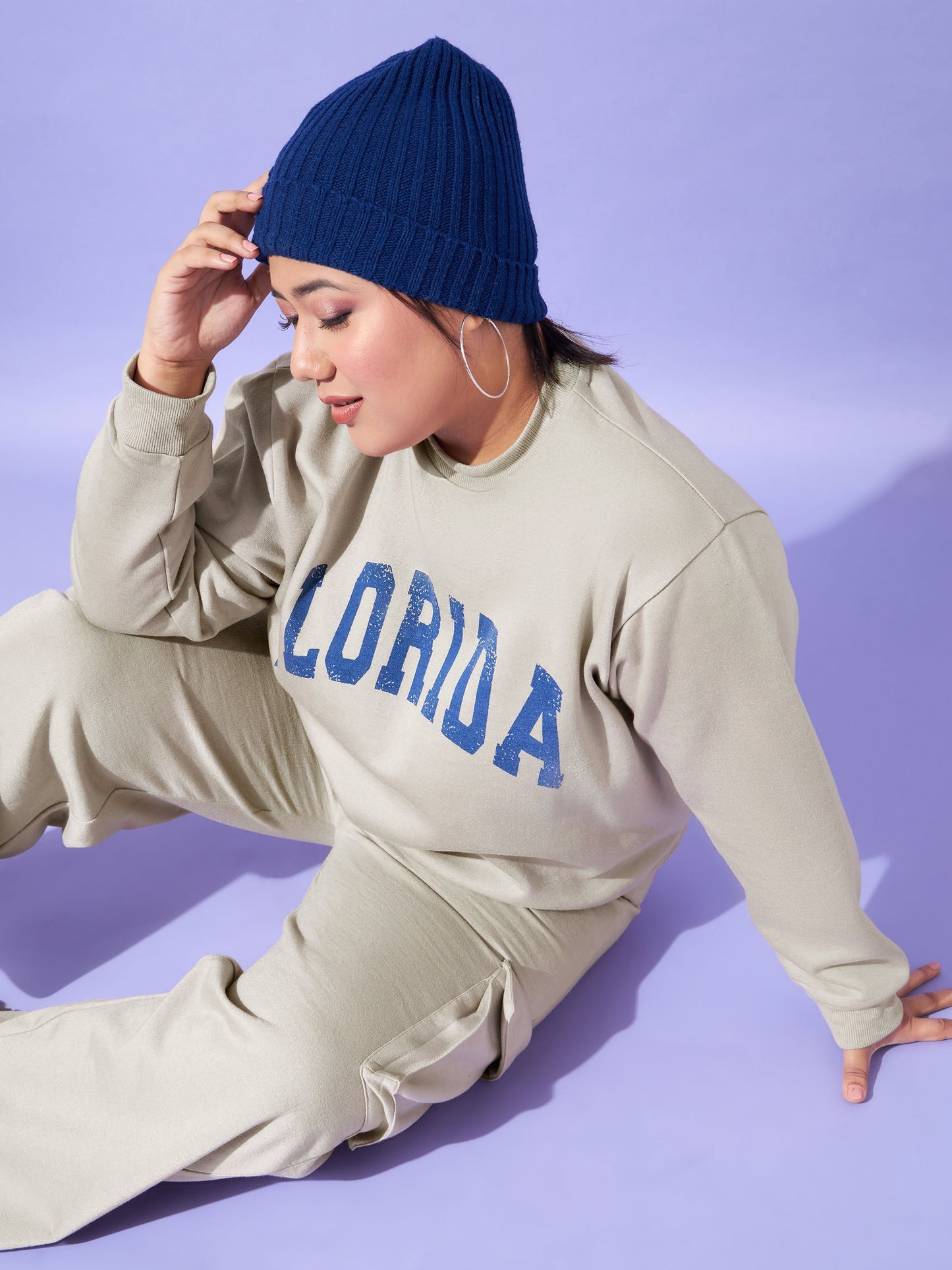 Grey Fleece FLORIDA Sweatshirt With Track Pants