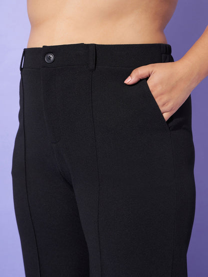 Black Wrap Top With Straight Pants