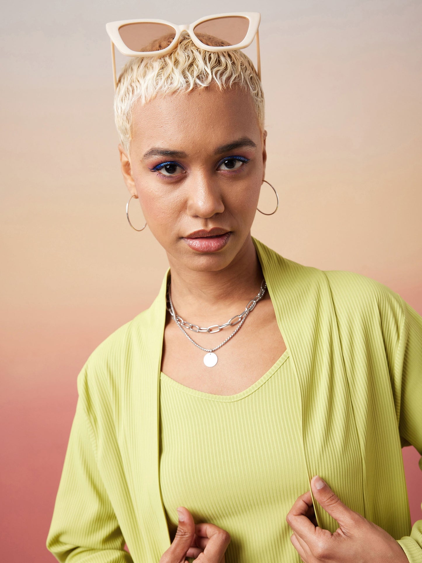 Green Rib Strappy Top With Pants & Shrug