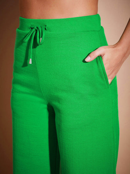 Green Fleece Oversized Sweatshirt With Track Pants