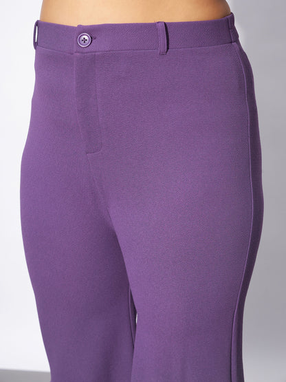 Lilac Wrap Top With Kick Pleat Pants