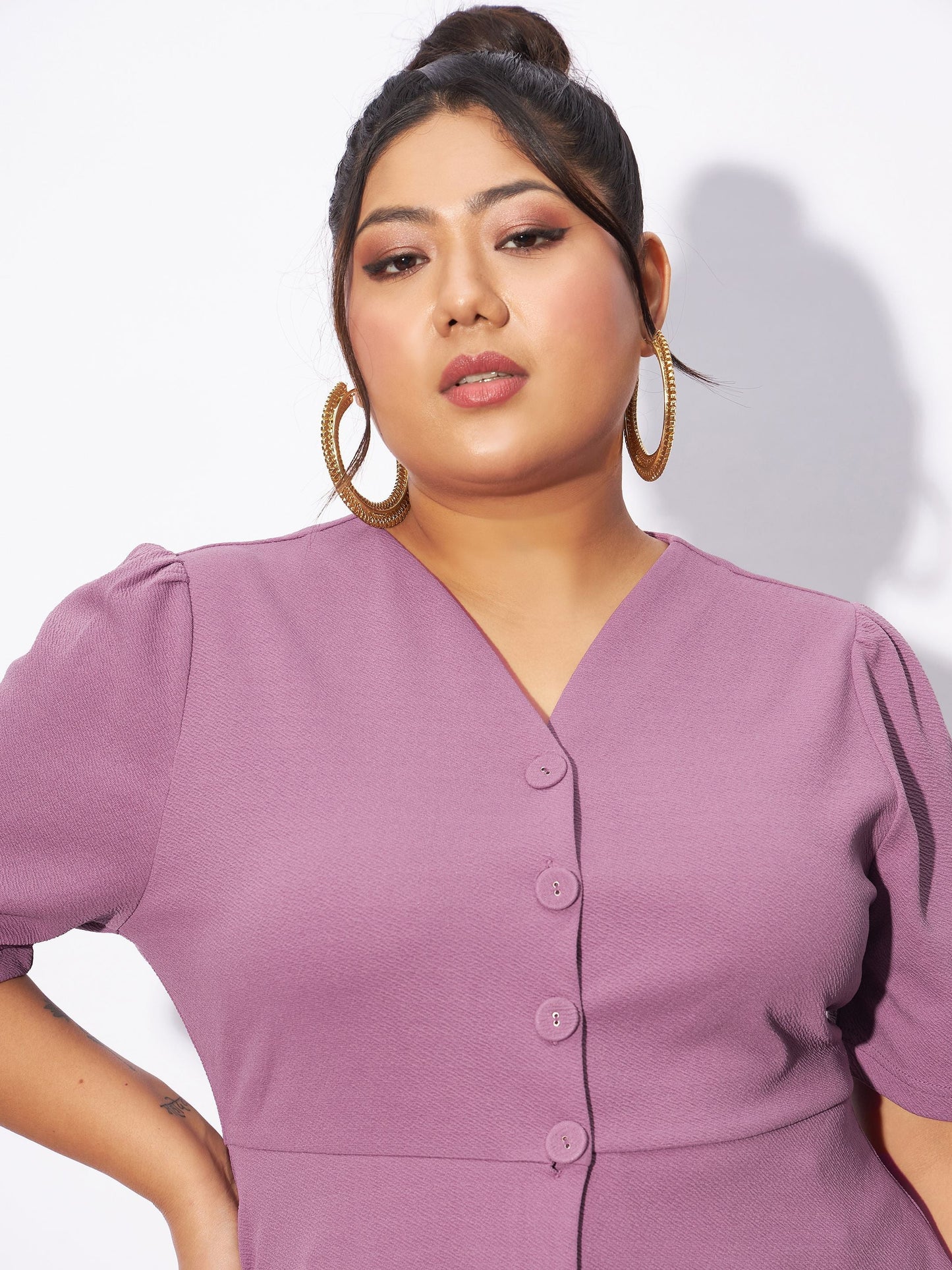 Pale Pink Front Button Top With Pants