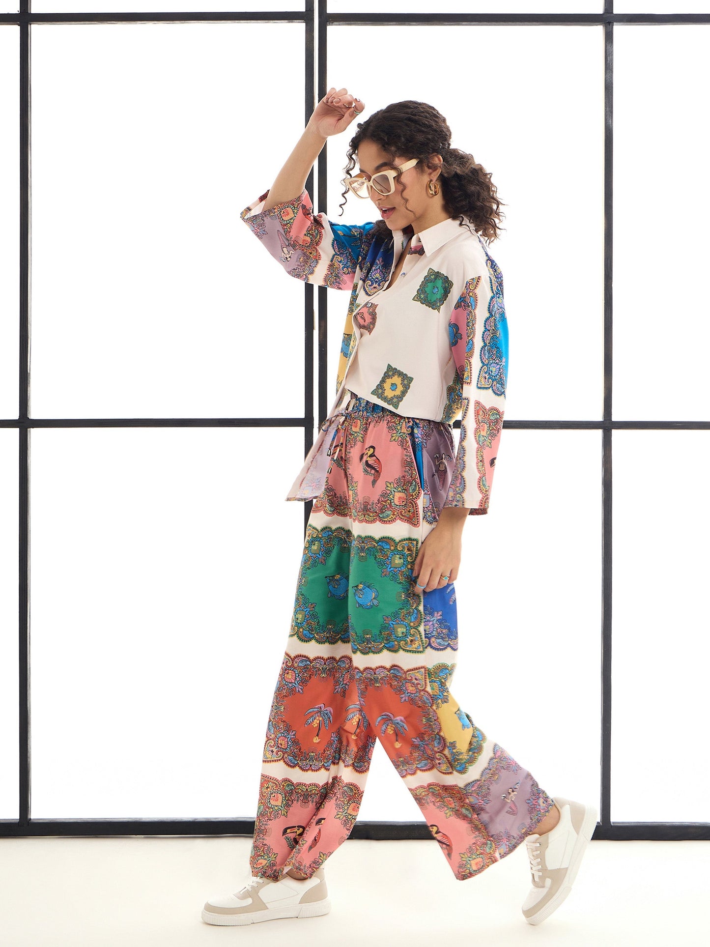 Multi Colour Conversational Printed Shirt With Pants